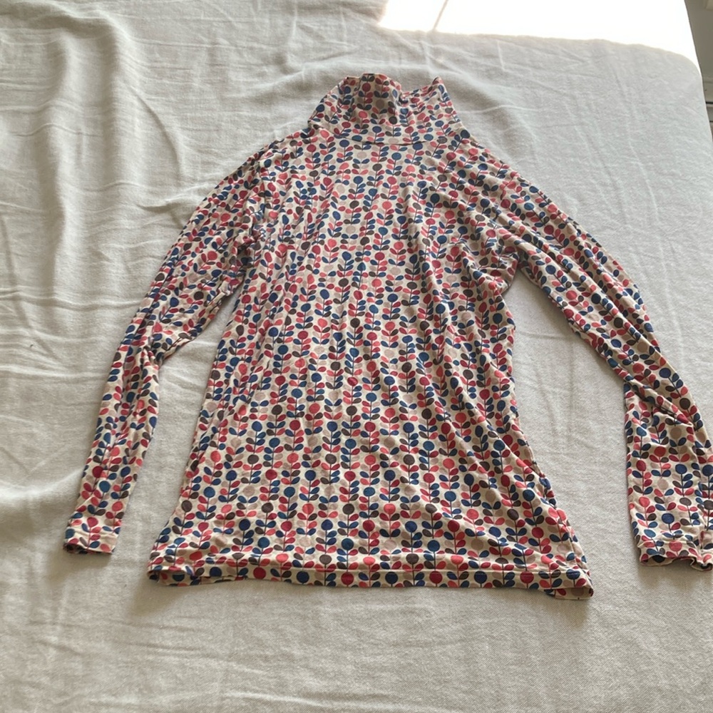Orla Kiely Red and Blue Patterned Long Sleeve Tee